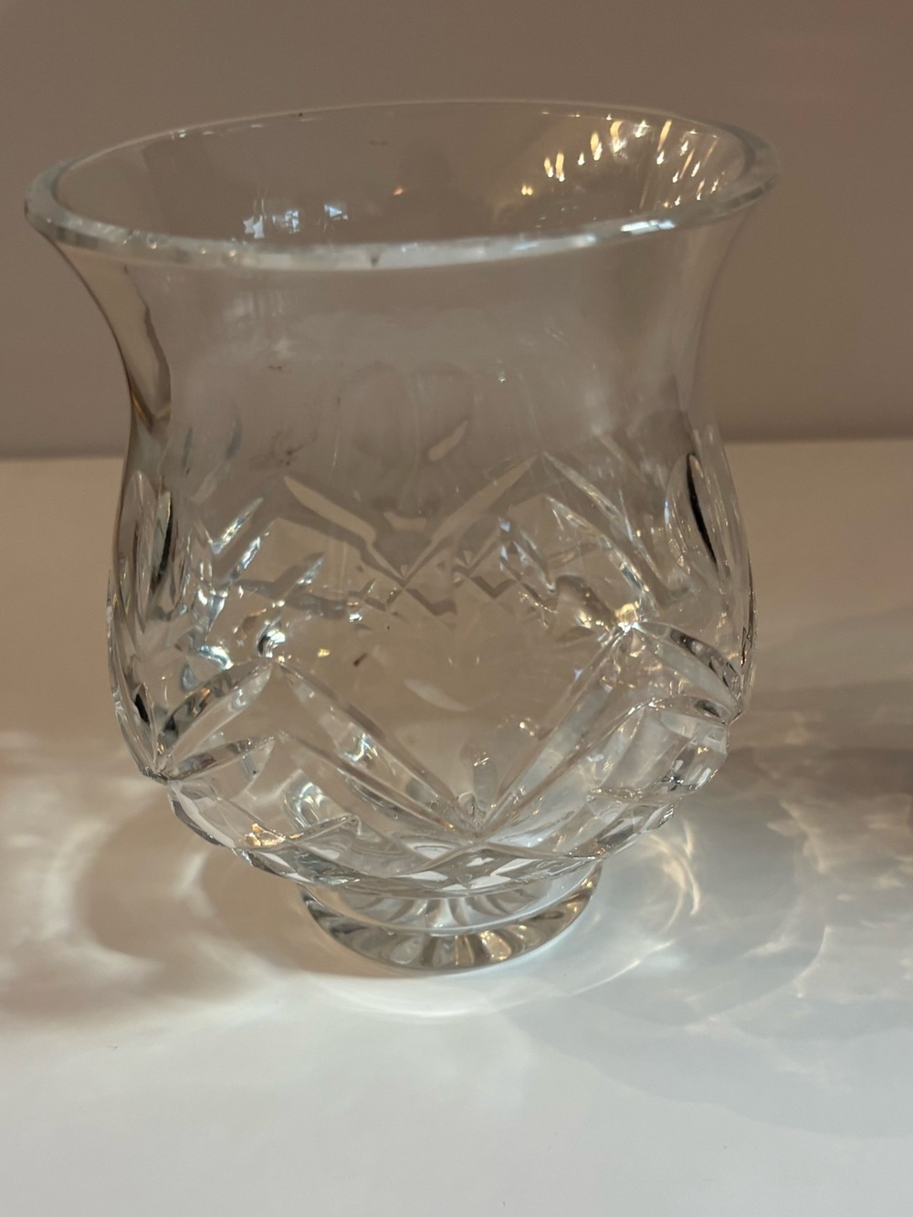 Waterford Crystal "With Love" Hurricane Lamp Votive Candle Holder